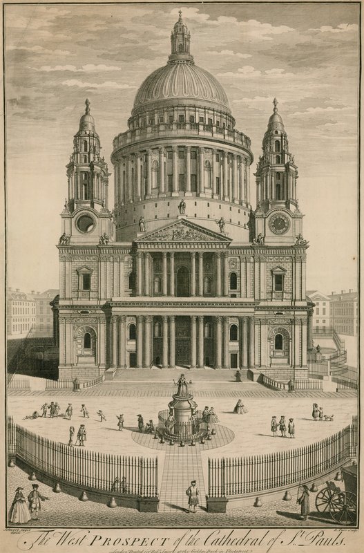Prospetto ovest della Cattedrale di St Paul, Londra da English School