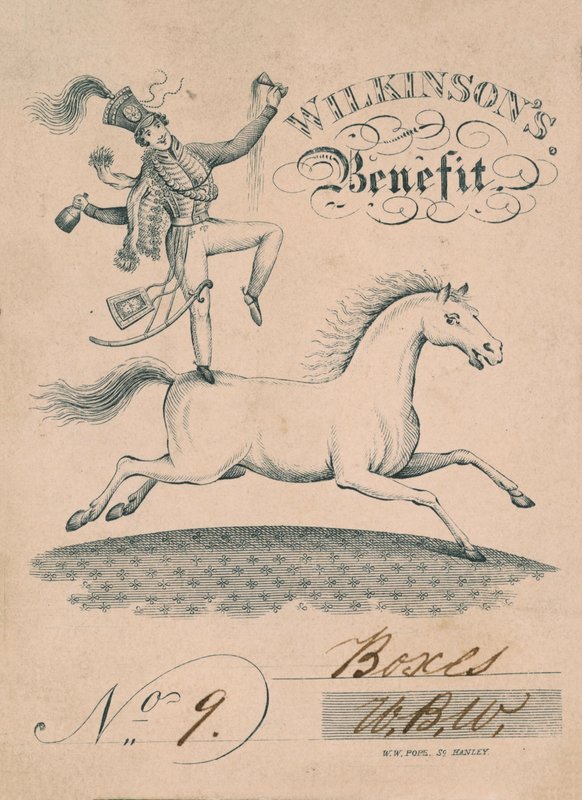 Biglietto del teatro: beneficio di Wilkinson (incisione) da English School