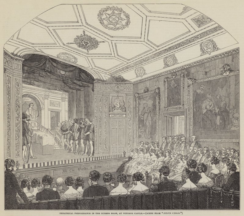 Spettacolo teatrale nella Sala Rubens, al Castello di Windsor da English School