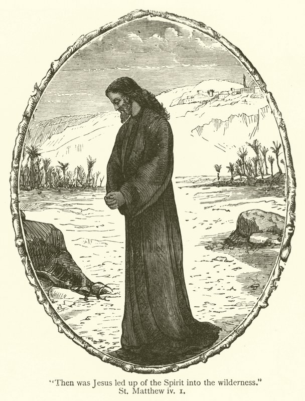 "Allora Gesù fu condotto dallo Spirito nel deserto", San Matteo, iv da English School