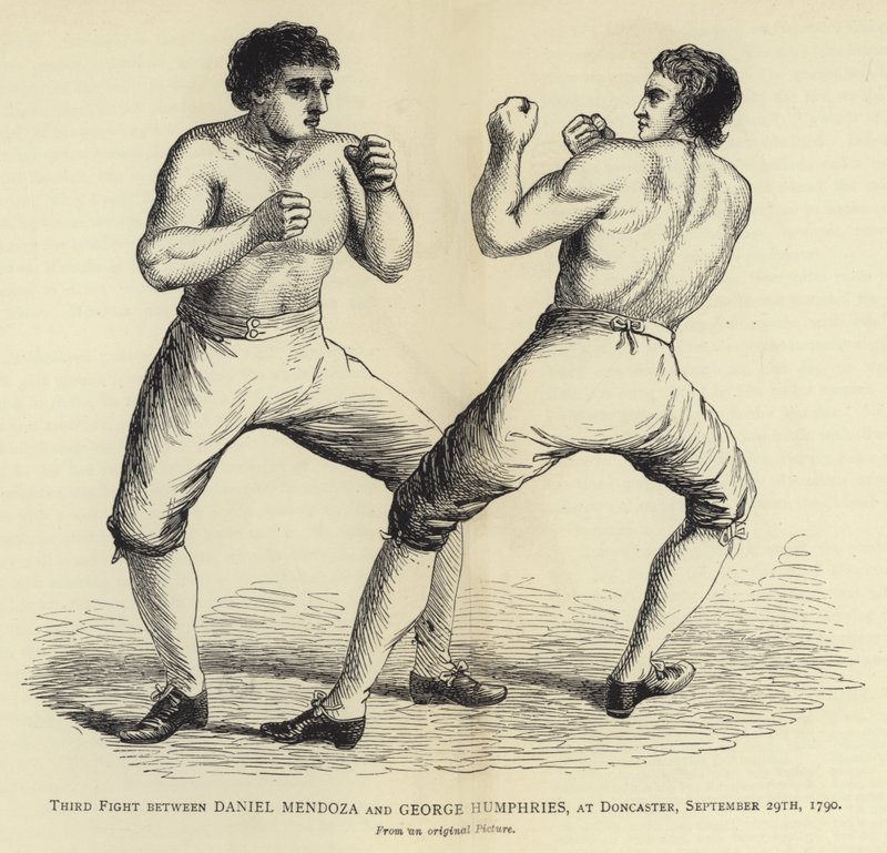 Terzo Combattimento tra Daniel Mendoza e George Humphries, a Doncaster, 29 settembre 1790, da un Dipinto originale da English School