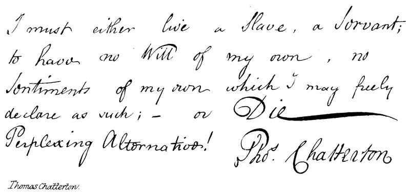Thomas Chatterton da English School