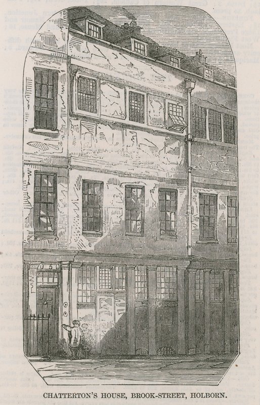 Casa di Thomas Chatterton, Brooks Street, Holborn, Londra da English School