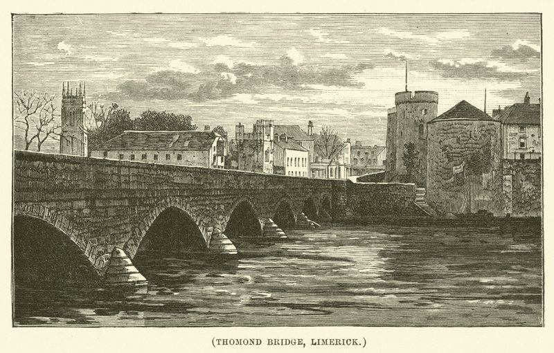Ponte di Thomond, Limerick (incisione) da English School