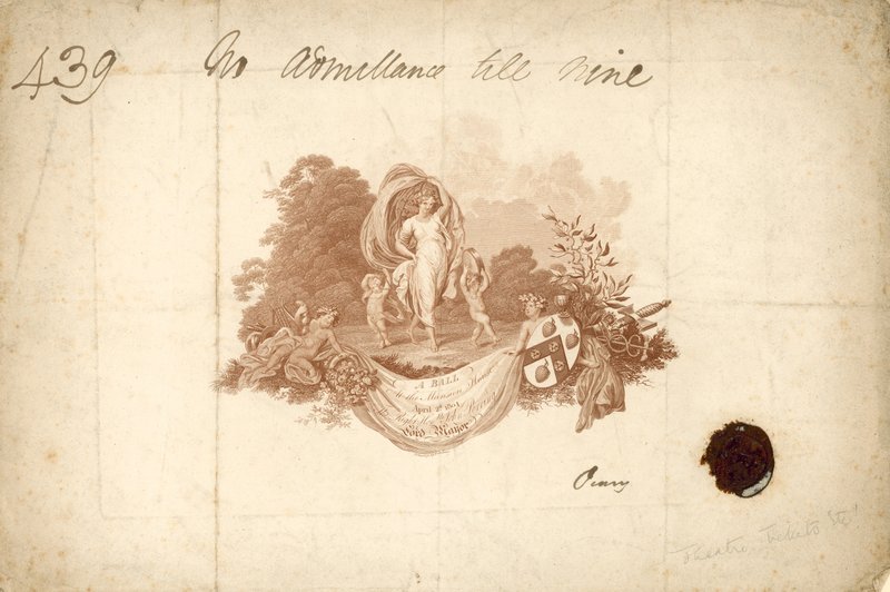 Biglietto per il ballo alla Mansion House, Londra, 2 aprile 1804 da English School