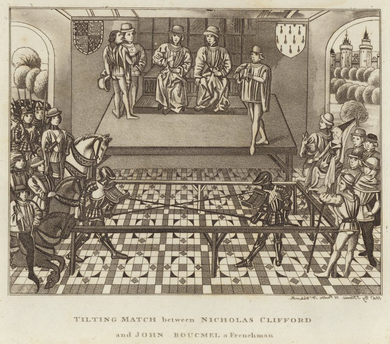 Giostra tra Nicholas Clifford e John Boucmel, un francese da English School