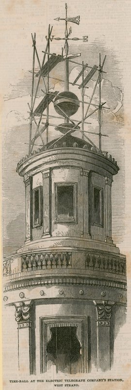 Palla del tempo alla stazione della Electric Telegraph Company, West Strand da English School
