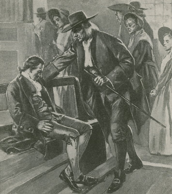 Stanco e affamato, Benjamin Franklin si addormenta in una casa di riunione quacchera da English School