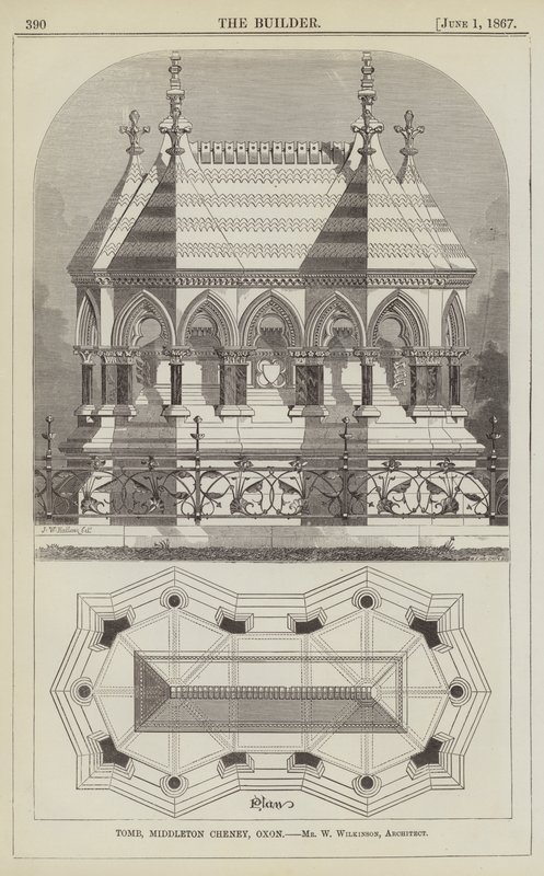 Tomba, Middleton Cheney, Oxon, Mr W Wilkinson, Architetto (incisione) da English School