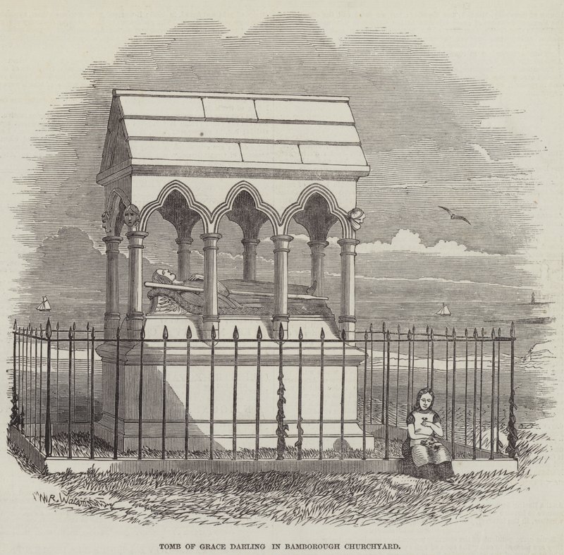 Tomba di Grace Darling nel cimitero della chiesa di Bamborough da English School