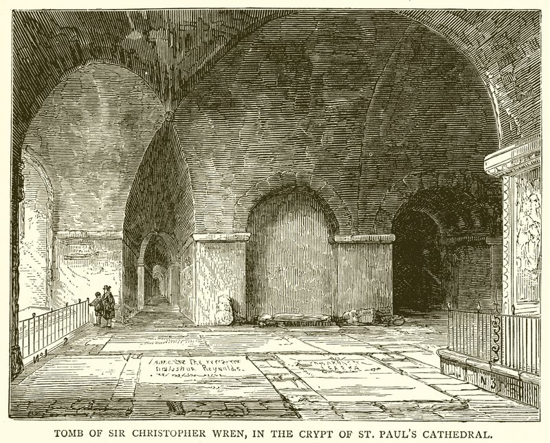Tomba di Sir Christopher Wren, nella cripta della Cattedrale di San Paolo da English School