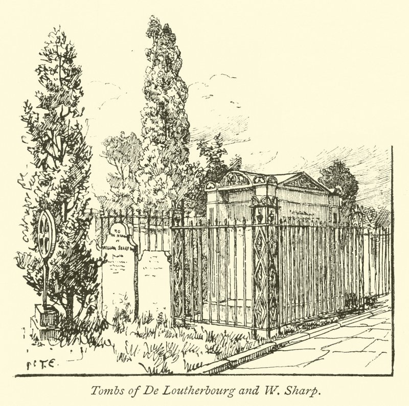 Tombe di De Loutherbourg e W Sharp da English School