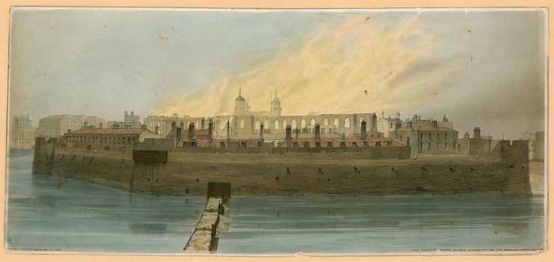 Incendio della Torre di Londra, 1841 da English School