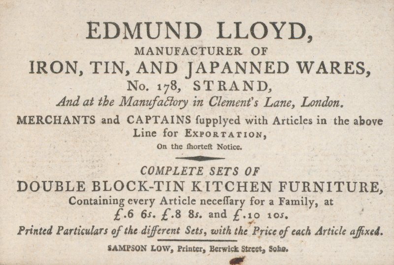 Biglietto da visita, Edmund Lloyd da English School
