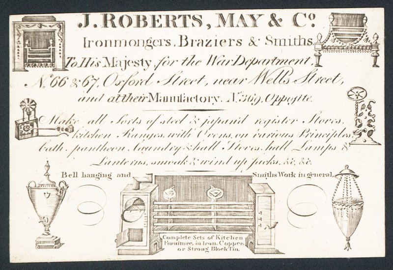 Biglietto commerciale, J Roberts, May & Co da English School