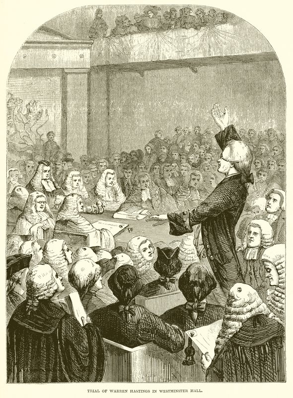 Processo di Warren Hastings nella Westminster Hall da English School