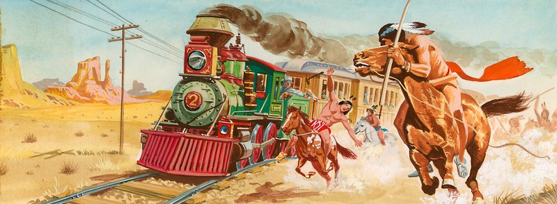 Treno attaccato dagli indiani rossi da English School