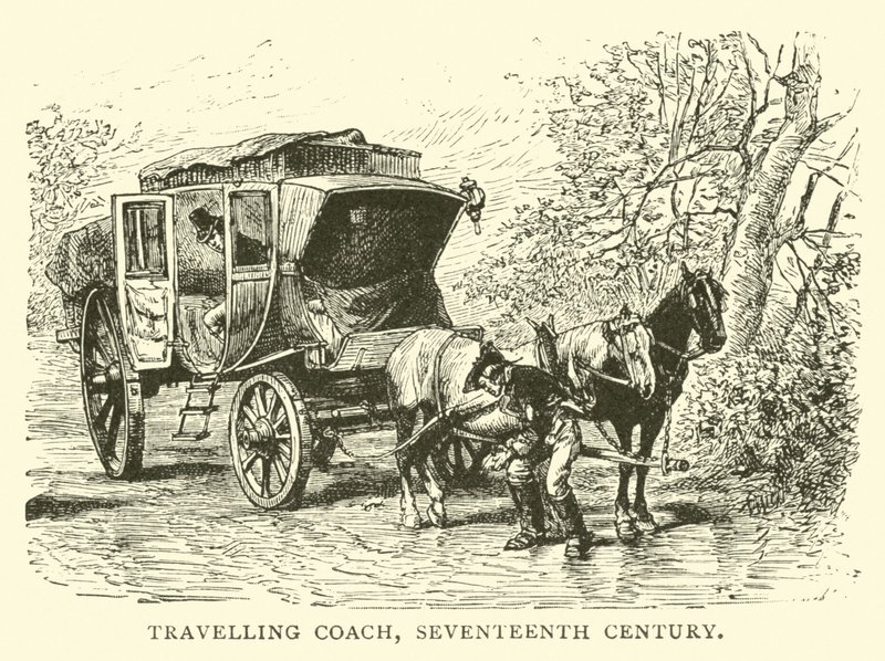 Carrozza da viaggio, XVII secolo da English School