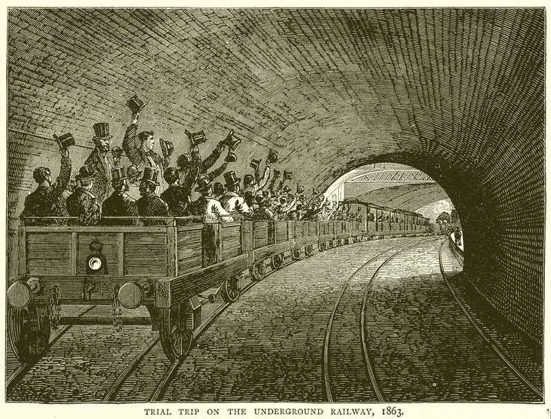 Viaggio di prova sulla ferrovia sotterranea, 1863 da English School