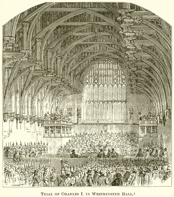 Processo di Carlo I nella Westminster Hall da English School