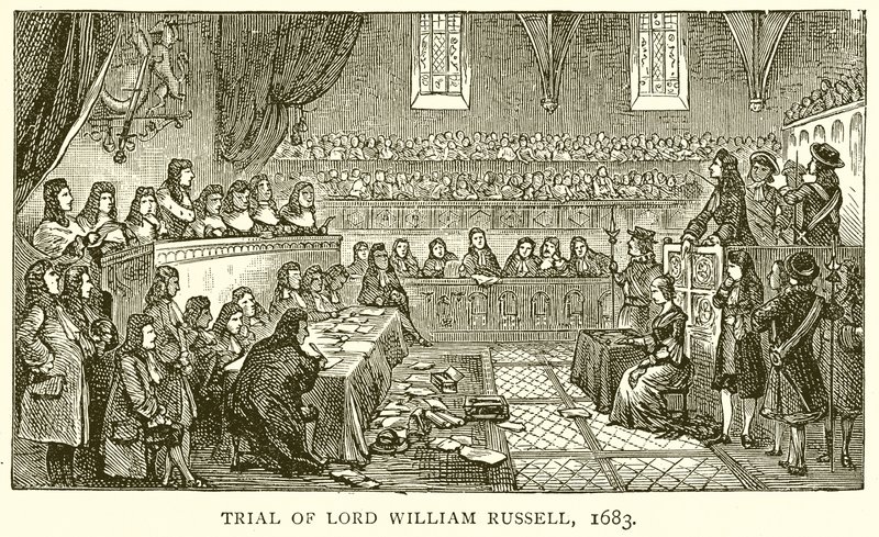 Processo di Lord William Russell, 1683 da English School