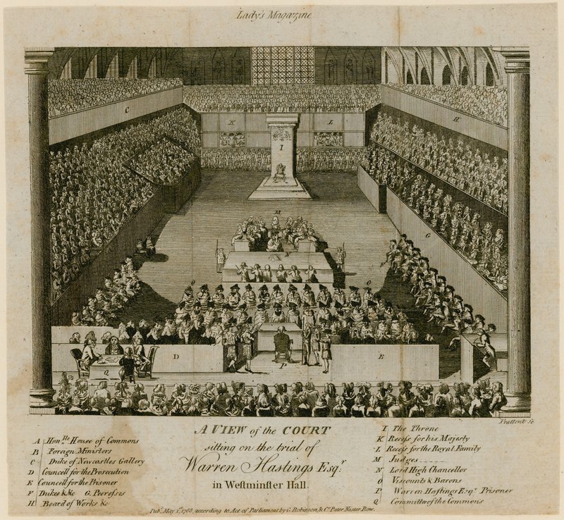 Processo di Warren Hastings nella Westminster Hall da English School
