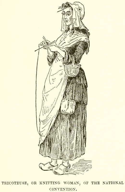 Tricoteuse, o donna che lavora a maglia, della Convenzione Nazionale da English School