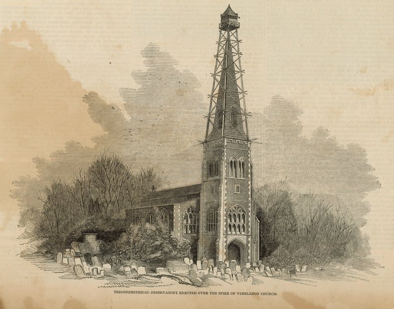 Osservatorio trigonometrico eretto sopra la guglia della chiesa di Wimbledon da English School