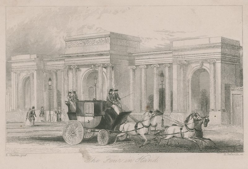 Arco di Trionfo, ingresso a Hyde Park, Londra: Il quattro-in-mano da English School