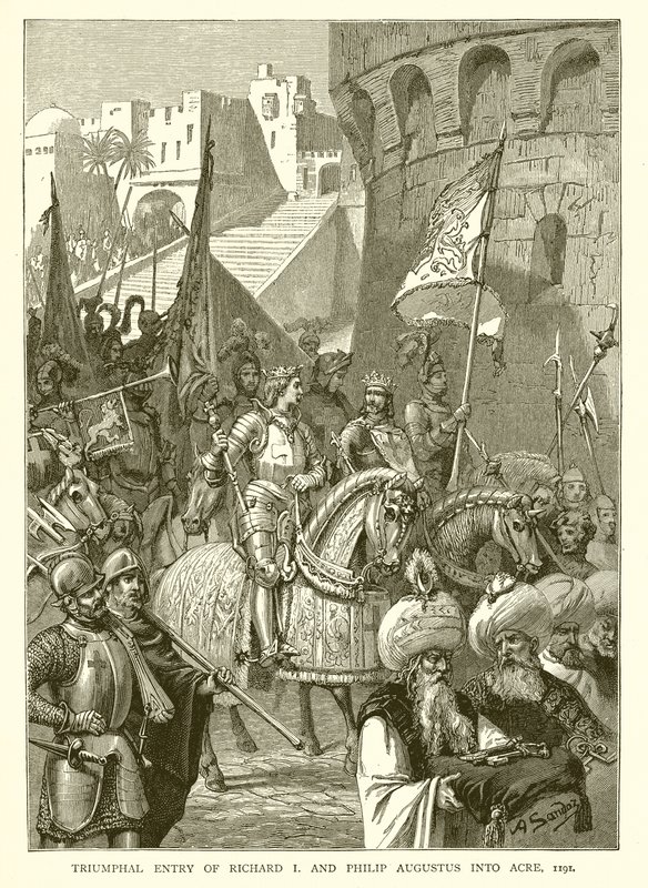Ingresso trionfale di Riccardo I e Filippo Augusto ad Acri, 1191 da English School