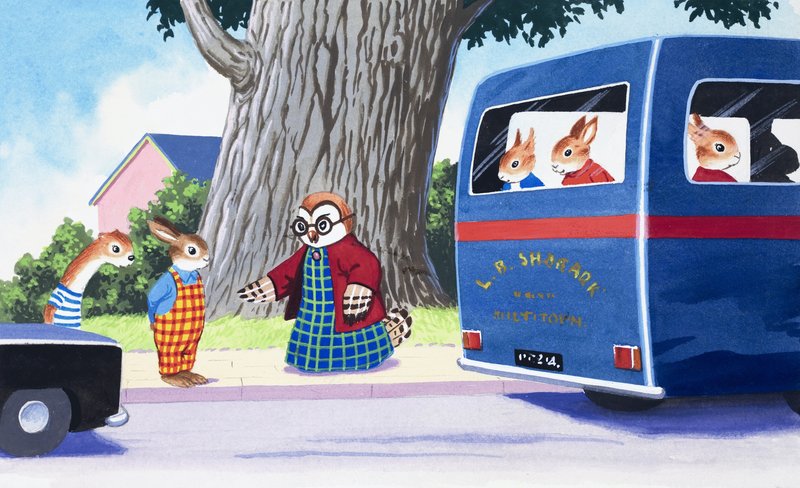 Tufty pensa di attraversare la strada da English School