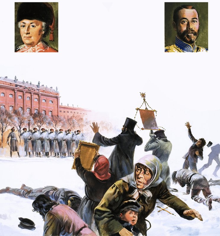 Scena non identificata dalla Rivoluzione Russa del 1905 da English School