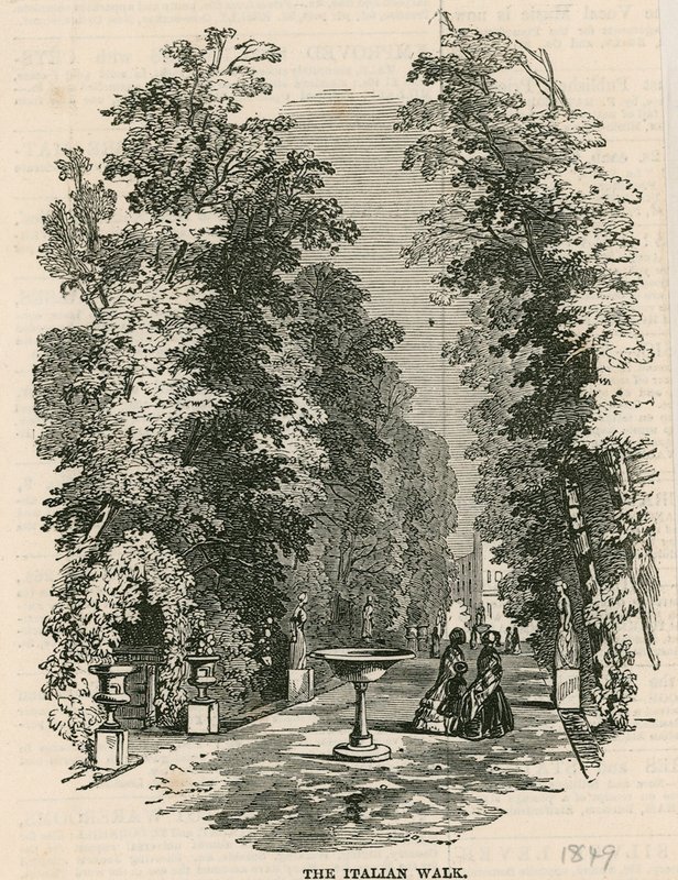 Giardini di Vauxhall, Londra: La passeggiata italiana da English School