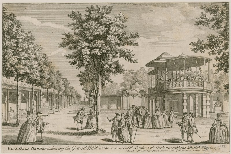 Giardini di Vauxhall, Londra, mostrando il Grand Walk all