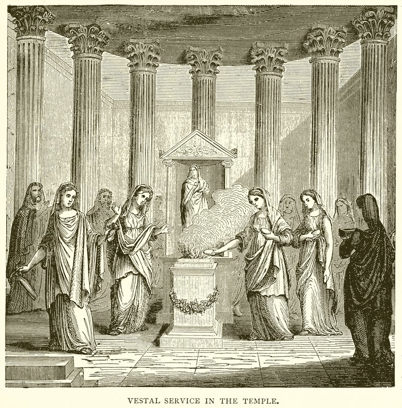 Servizio delle Vestali nel tempio da English School