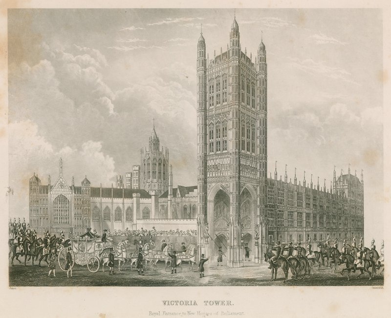 Torre di Vittoria, Palazzo di Westminster, Londra da English School