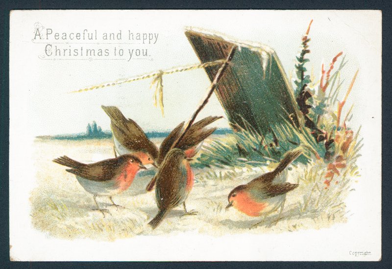 Cartolina di Natale vittoriana - Un Natale sereno e felice per te da English School