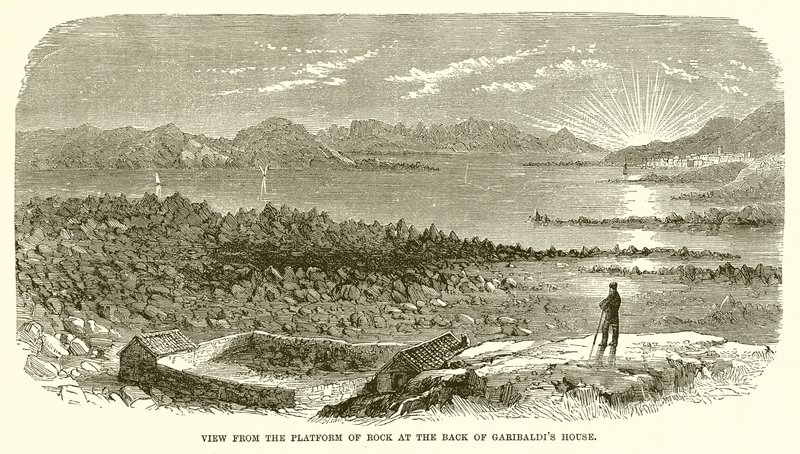 Vista dalla piattaforma di roccia dietro la casa di Garibaldi da English School