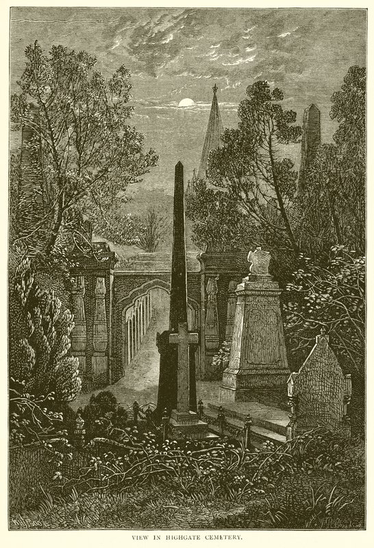 Veduta del cimitero di Highgate da English School