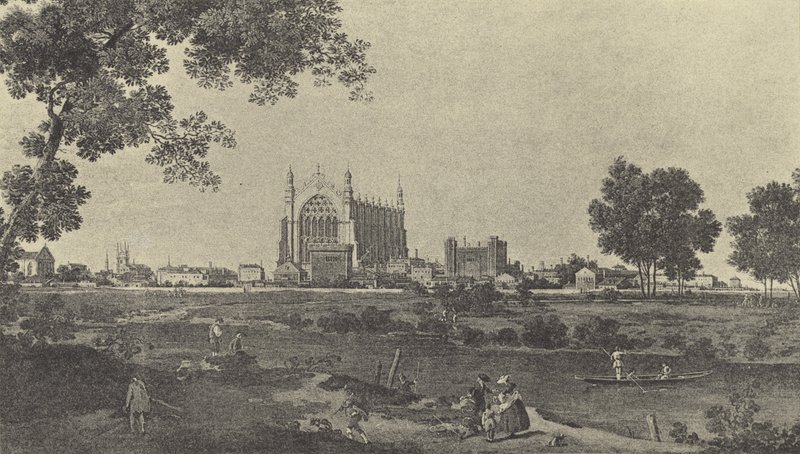 Veduta del collegio di Eton, c 1747 (incisione) da English School