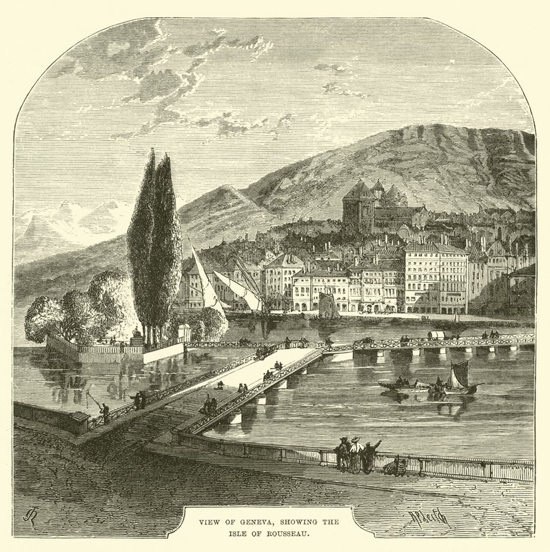 Veduta di Ginevra, con l