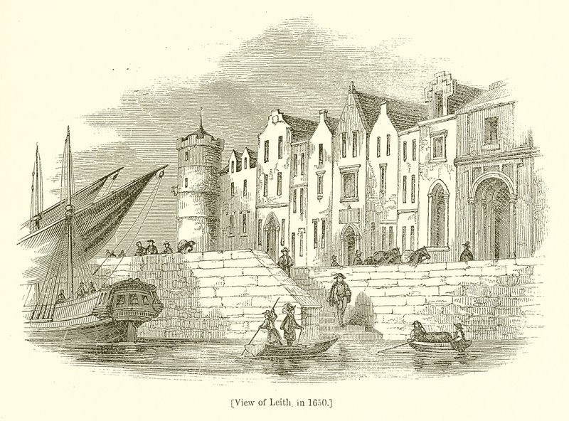 Veduta di Leith, nel 1650 da English School