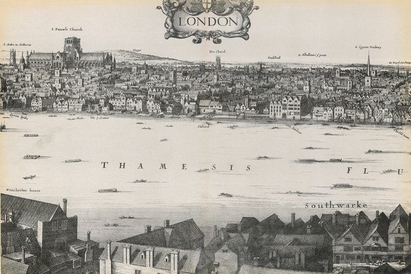 Veduta di Londra di Wenceslaus Hollar, 1647 da English School