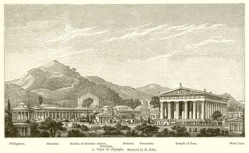 Vista di Olimpia, restaurata da R. Bohn da English School