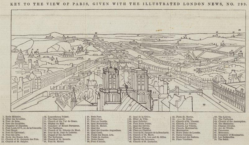 Veduta di Parigi, data con The Illustrated London News da English School