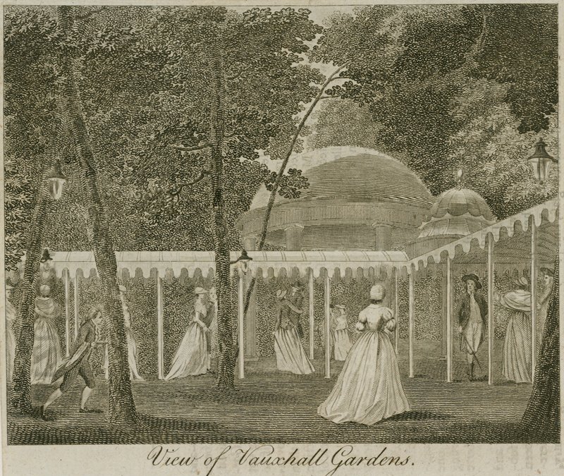Veduta dei Giardini di Vauxhall, Londra da English School