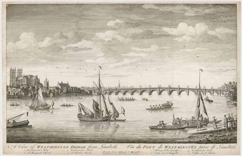 Vista del Ponte di Westminster, da Lambeth da English School