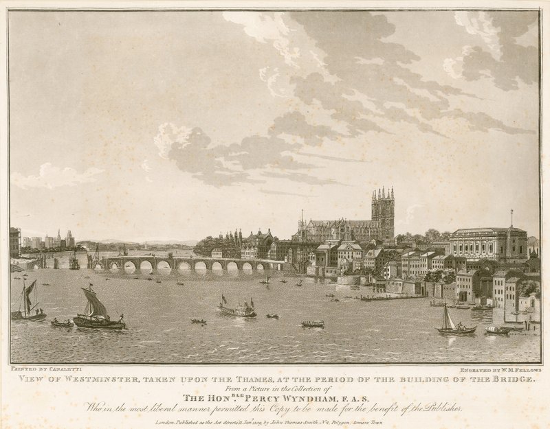Vista di Westminster, al periodo della costruzione del ponte da English School