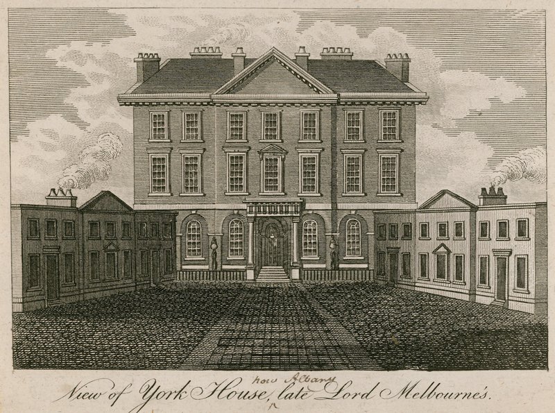 Vista di York House (poi The Albany), casa del defunto Lord Melbourne da English School