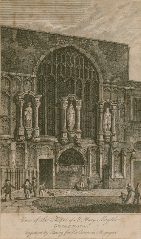 Veduta della Cappella di Santa Maria Maddalena, Guildhall, Londra da English School